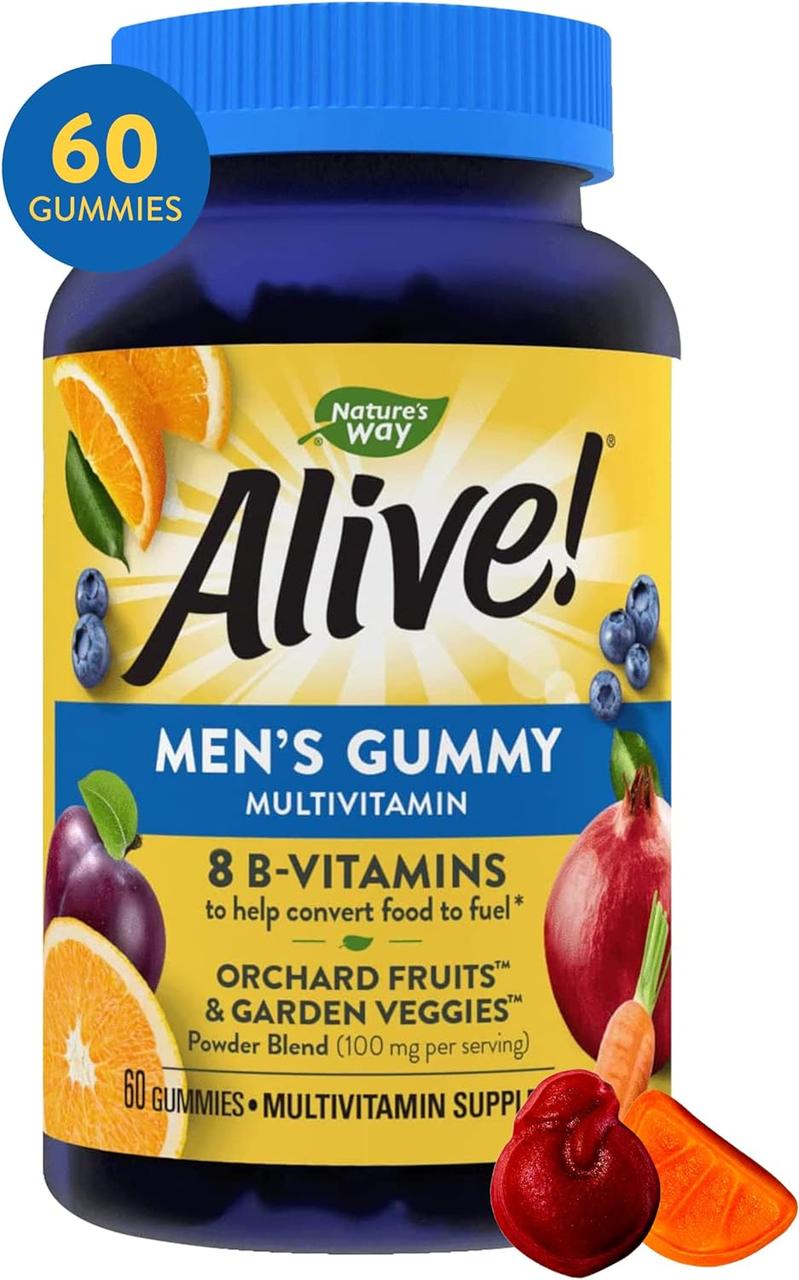 Nature's Way Alive Men's Gummy Multivitamin 60 конфет, фото 1