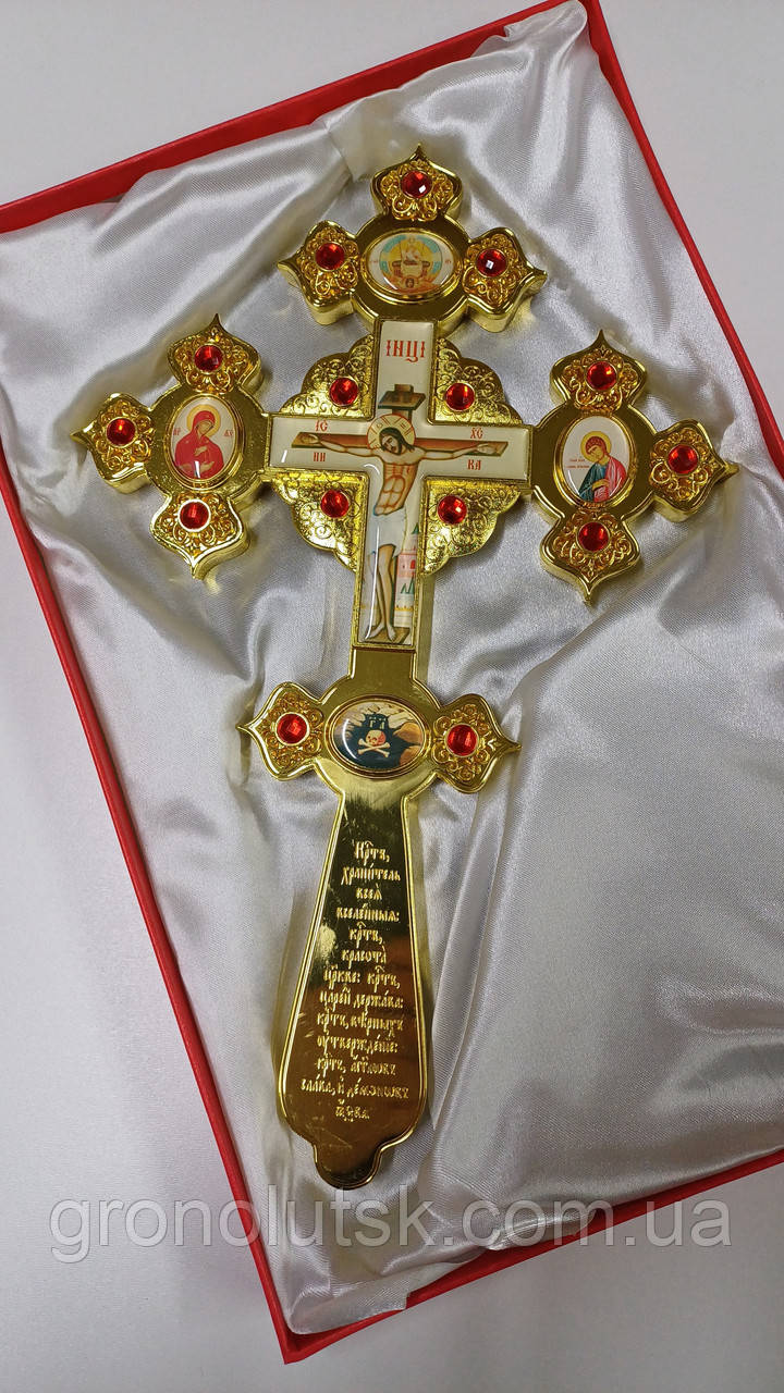 Хрест напрестольний фігурний (червоний)