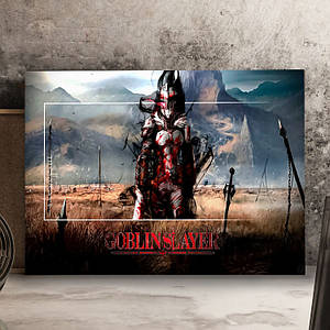 Металевий плакат Убивця гоблінів "Воїн у крові" / Goblin Slayer