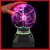Плазмова куля Тесла  нічник плазмова лампа куля з блискавками Plasma ball 6 дюймів 15см