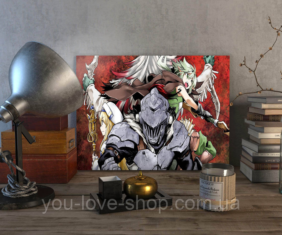Металевий плакат Убивця гоблінів "Персонажі" / Goblin Slayer