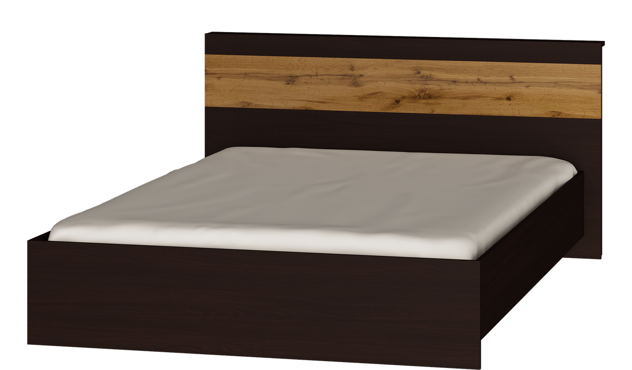 Ліжко Соната 1400 140х200, Венге темний, Дуб крафт золотий, фото 1