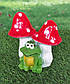 Садовий декор Жабка під грибом 23 см гіпс - садова фігура, фото 5