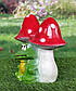 Садовий декор Жабка під грибом 23 см гіпс - садова фігура, фото 3