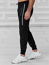 XL,2XL. Чоловічі трикотажні спортивні штани з манжетами, весна / осінь - чорні, фото 2