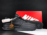 Чоловічі кросівки Nike Air Force 1 Limited стильні повсякденні чорні, фото 4