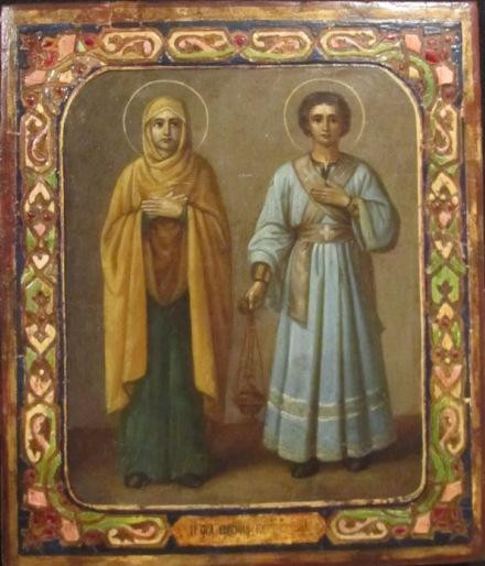 Ікона св. Євгенія і Пантелеймон 19 століття