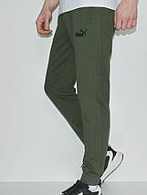 S (46-48). Чоловічі спортивні штани на манжеті, з якісного трикотажу двунитки - оливкові (хакі), фото 3