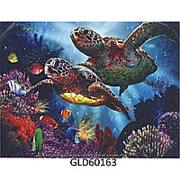 Картина для раскраски по номерам Алмазная 30*40 GLD60163 (Черепахи, холст без рамки)