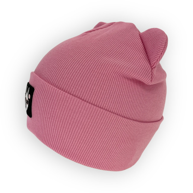 Одинарная трикотажная шапка с отворотом для девочки Одинарная трикотажная шапка с отворотом для девочки