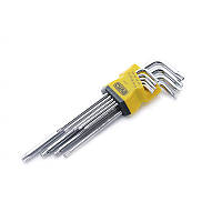 Набор торцевых ключей Torx T10, T15, T20, T25, T27, T30, T40, T45, T50 длинных CrV (9шт) СИЛА