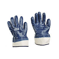 Перчатки рабочие с нитриловым покрытием р10 (синие краги без хеддера) рукавицы СИЛА