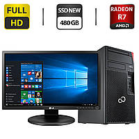 Комплект ПК: Fujitsu Esprimo P757 MT/ i5-6400/ 8GB RAM/ 480GB SSD NEW/ Radeon R7 430 2GB+LG 24MB35PM-B 24"