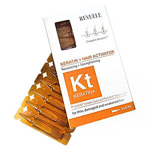 Ампули для відновлення волосся (Активатор росту) Revuele Keratin + Ampoules Hair Restoration Activator 8х5 мл