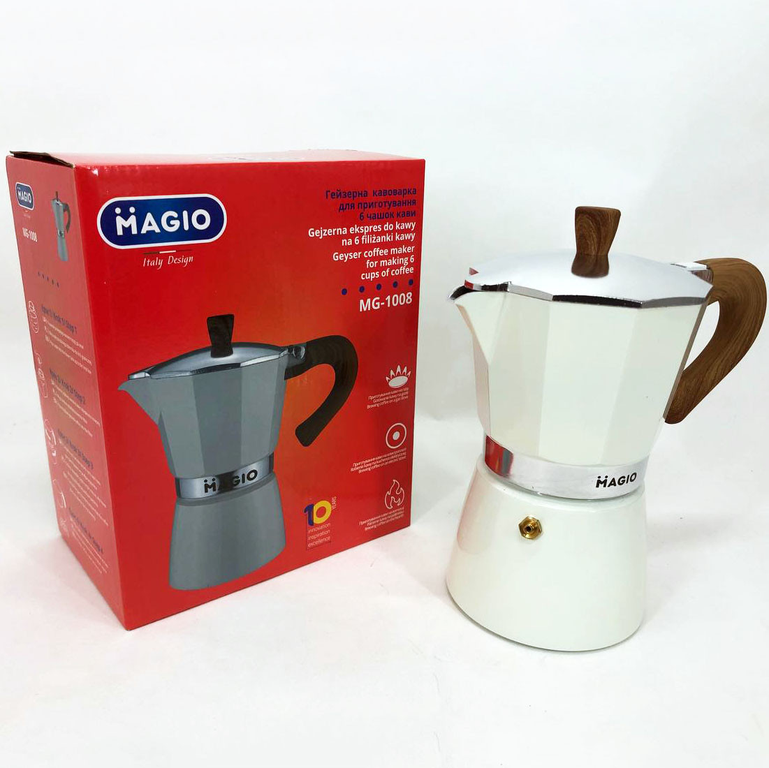 Гейзерная кофеварка Magio MG-1008, кофеварка для индукционной плиты ...