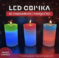 Восковая свеча Mood Magic с настоящим пламенем и LED подсветкой ART 5403 (100 шт)