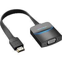 Конвертер-переходник Vention Flat HDMI to VGA +Audio 0.15м Black (74345)