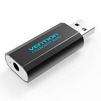 Внешняя звуковая карта Vention USB to 3.5 мм female USB External Sound Card OMTP-CTIA Black (VAB-S16-B)