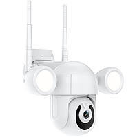 Поворотная уличная WiFi IP камера видеонаблюдения USmart OPC-02w с прожектором и ИК подсветко ZR, код: 7890826