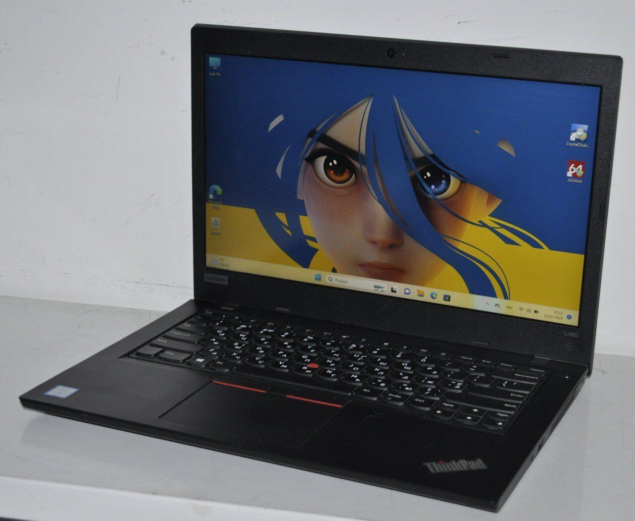 Б/в Ультрабук Б-клас Lenovo ThinkPad L480 14" 1920x1080| Core i7-8550U| 16 GB RAM| 500 GB SSD| UHD 620
