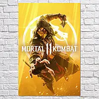 Плакат "Скорпион, Мортал Комбат 11, Mortal Kombat 11, Scorpion", 60×40см