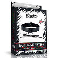 Черный матовый воротник с поводком Lovetoy Bondage Fetish Black Matt Collar With Leash H[, код: 7829013