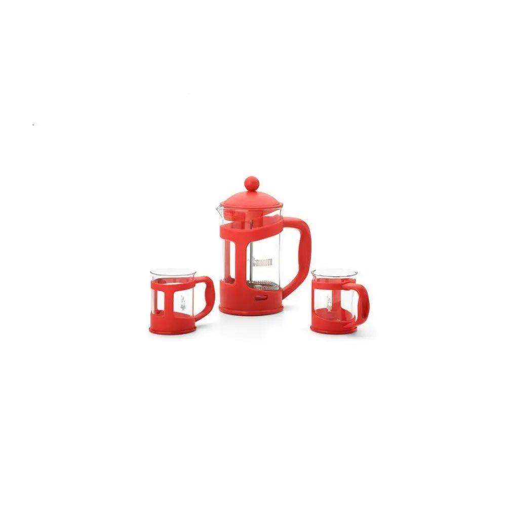 Набор Френч-пресс Bialetti Coffee Press Red 0.8 л + две чашки 200 мл (0004651) - фото 1 - id-p1616374414