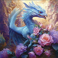 Набір для творчості алмазна картина Дракон у квітах Strateg розміром 30х30 см кр (ME13836)