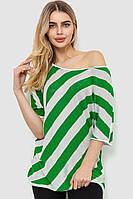 Кофта женская в полоску, цвет бело-зеленый, 244R0263