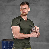 Военная футболка с коротким рукавом олива мужская потоотводная хлопковая футболка для ВСУ 2X prp