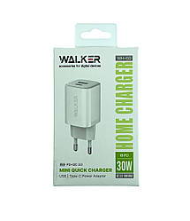 Мережевий зарядний пристрій WALKER WH-60 PD+QC 3.0, White