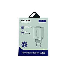 Мережевий зарядний пристрій WALKER WH-65, 65W, PD GaN Technology, USB-C White