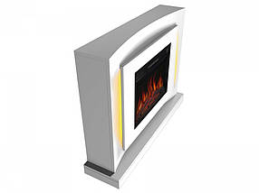 Декоративний електричний камін обігрівач з порталом, камінокомплект для дому ArtiFlame Lucca AF23S Білий, фото 3