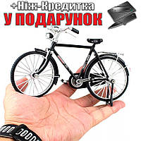 Фингербайк модель велосипеда ретро для самостоятельной сборки 1:10 28 деталей Черный