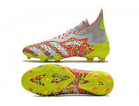 Бутсы Adidas Predator Freak FG Orange&Green Адидас предатор фрик fg зелёно-оранжевые Футбольная обувь c шипами