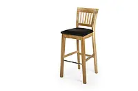 Барный стул деревянный со спинкой для кухни кафе и ресторанов с мягким сиденьем Райнес дубовый разные цвета