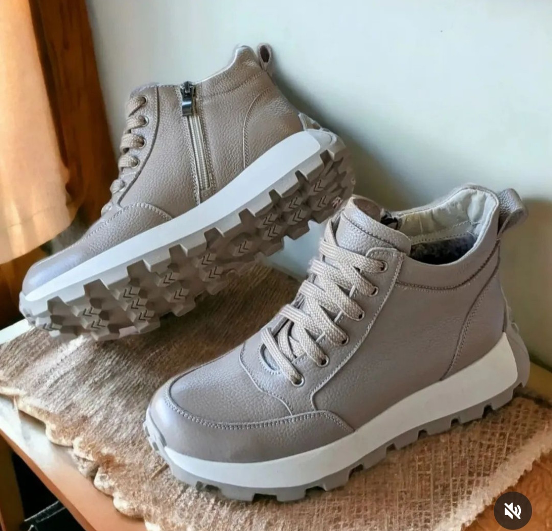 Кросівки жіночі зимові шкіряні - фото 1 - id-p2111157749