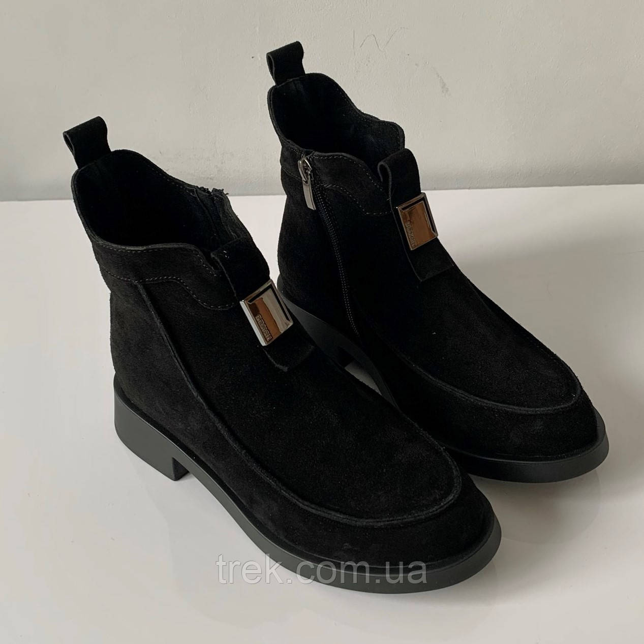 Черевики замшеві демісезоннні чорні /23429/ 37р, фото 1