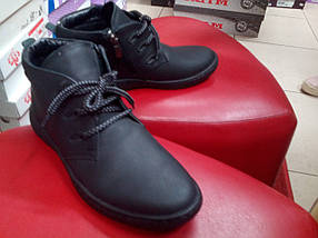 Підліткові демісезонні черевики МЗС 32002-3 чорні з натуральної матової шкіри, фото 2