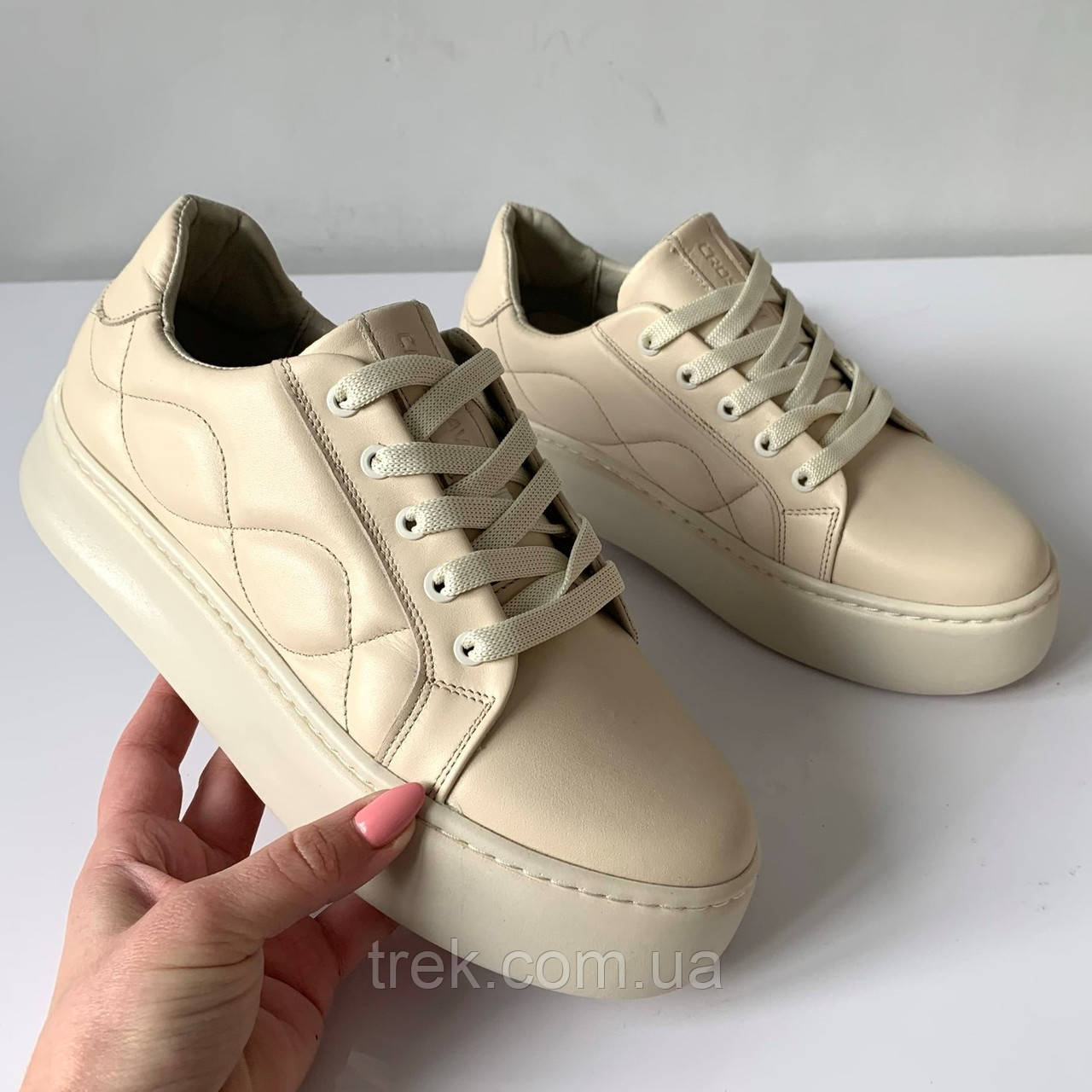 Кросівки шкіряні бежеві /23426/ 38р, фото 1