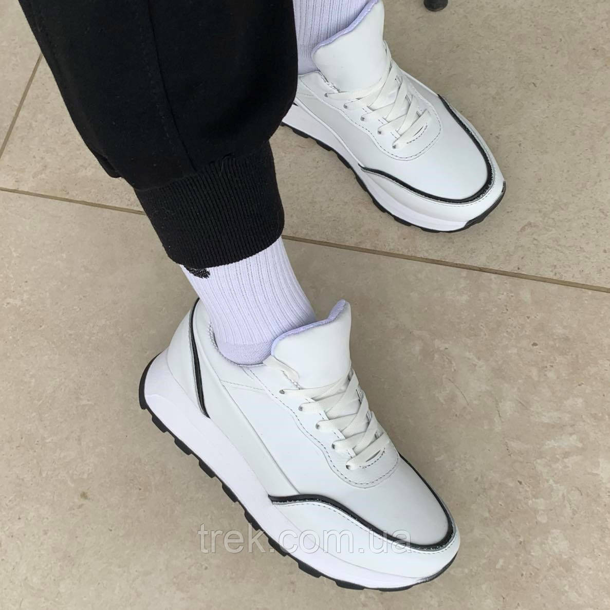 Кросівки жіночі шкіряні білі /23432/ 38р, фото 1