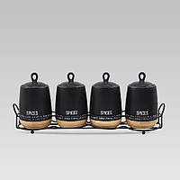 Набір для спецій Maestro MR-20029-04CS Eco Style 4 керамічні баночки з підставкою