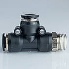 Фітинг пневматичний APD10-02 т-образный под шланг D10, резьба R 1/4"