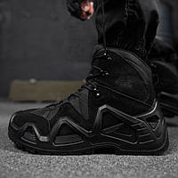 Влагозащитные кожаные ботинки АК черные тактические прочные весенние ботинки на гибкой подошве prp