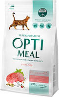 Optimeal Sterilized 700 г з яловичиною та сорго сухий корм для стерилізованих кішок