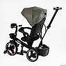 Дитячий триколісний велосипед — коляска Best Trike Marco 9155 / 318-82 з батьківською ручкою Зелений, фото 4
