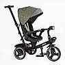 Дитячий триколісний велосипед — коляска Best Trike Marco 9155 / 318-82 з батьківською ручкою Зелений, фото 3