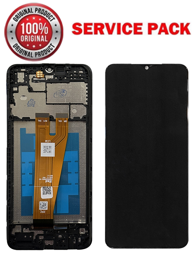 Дисплейний модуль (екран) для Samsung A045 Galaxy A04 чорний Оригінал У рамці 100% SERVICE PACK