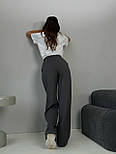 Жіночі штани палацо з костюмної тканини в сірому кольорі (р. S, M) 83121064, фото 4