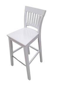 Стілець барний дерев'яний зі спинкою для кухні кафе та ресторанів із твердим сидінням Райнес (Вікторія) різні кольори білій